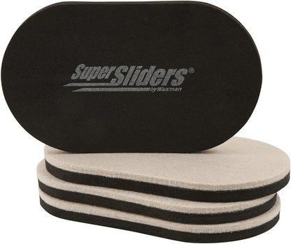SuperSliders 4724095N Reusable XL Heavy Furniture Movers & SuperSliders 4705195N Reusable Furniture Movers for Hardwood Floors – Quickly and Easily Move Any Item 3-1/2” x 6” Linen (4 Pack)