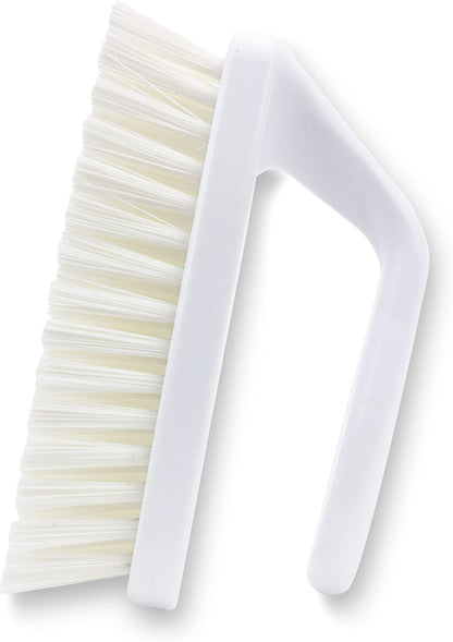 SPARTA Heavy Duty Scrub Brush, Hand Brush with Iron Shape Handle Design for Scrubbing Kitchen Pots and Pans or Bathroom Sink and Shower, 6 Inches, Black, Twin