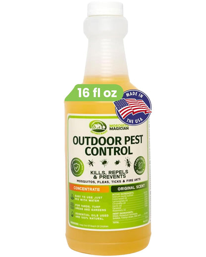 Mosquito Magician Liquid Concentrate – Kills Mosquitoes, Fleas & Fire Ants, Repels and Prevents Ticks – Essential Oil Yard Treatment Spray – Use with Sprayers, Foggers & Misting Systems – 32 oz, Mint