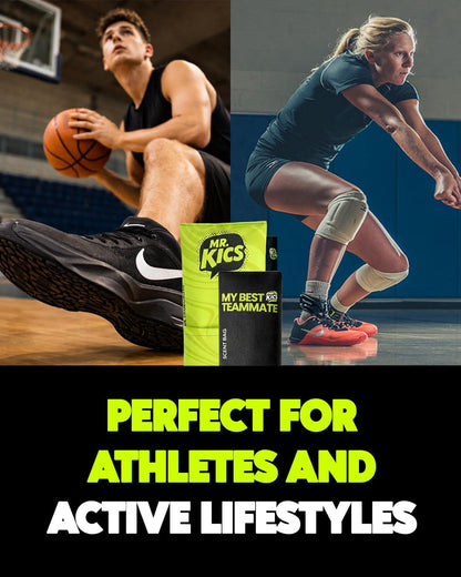 MR.KICS - Shoe Deodorizer Insert, Activated Charcoal Odor Eliminator, Moisture Absorber for Shoes, Gym Bags, Boxing Gloves, Cleats, Sports Gear - XL 2-Pack