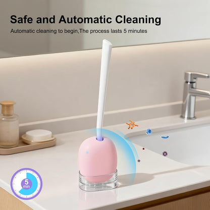 UV-C Toothbrush Sanitizer Case, Dual Light Cleaner Cover with Clear Window, USB-C Rechargeable Travel Holder for Electric and Manual Brushes, White