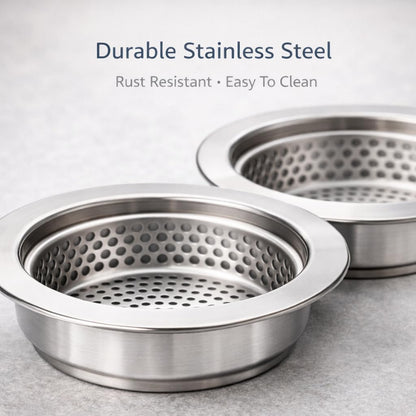 [2-Pack] Kitchen Sink Strainer (4.5-Inch) - Premium 304 Stainless Steel Drain Basket with Anti-Clog Micro-Mesh | Fits Standard Kitchen Sinks | Heavy-Duty, Rustproof & Dishwasher Safe