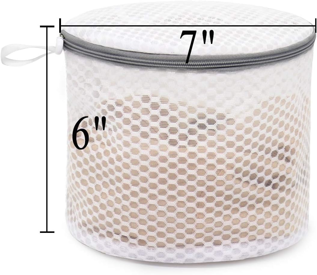 Muchfun 3Pcs Bra Wash Bags, Honeycomb Mesh Laundry Bags for Delicates | Lingerie, Intimates and Underwear 7 x 7 x 6 Inches