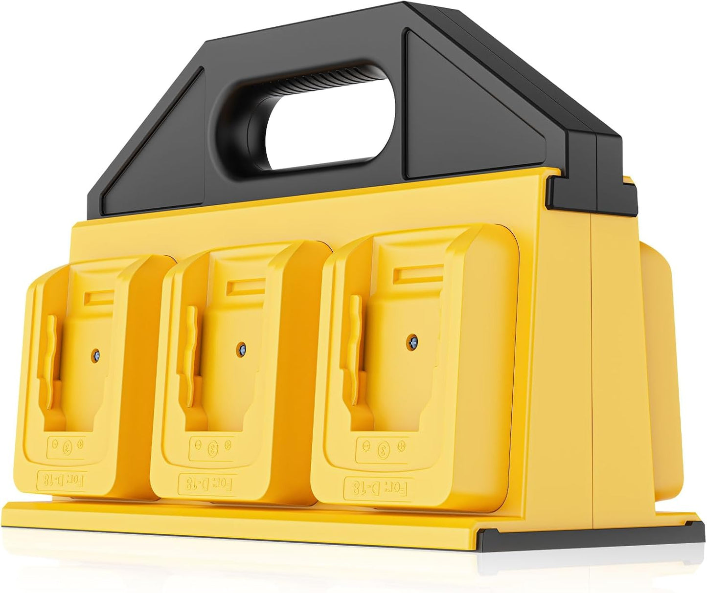 Dinftin 6-Slot Battery Caddy Holder/Carrying Case Compatible for Makita 18V Batteries - Heavy Duty ABS Organizer for 1.5Ah-12.0Ah Batteries with Handle, Non-Slip Base（Battery Not Included）