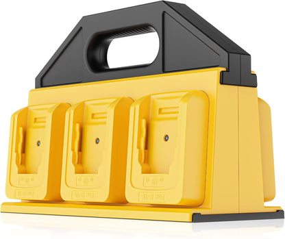 Dinftin 6-Slot Battery Caddy Holder/Carrying Case Compatible for Makita 18V Batteries - Heavy Duty ABS Organizer for 1.5Ah-12.0Ah Batteries with Handle, Non-Slip Base（Battery Not Included）