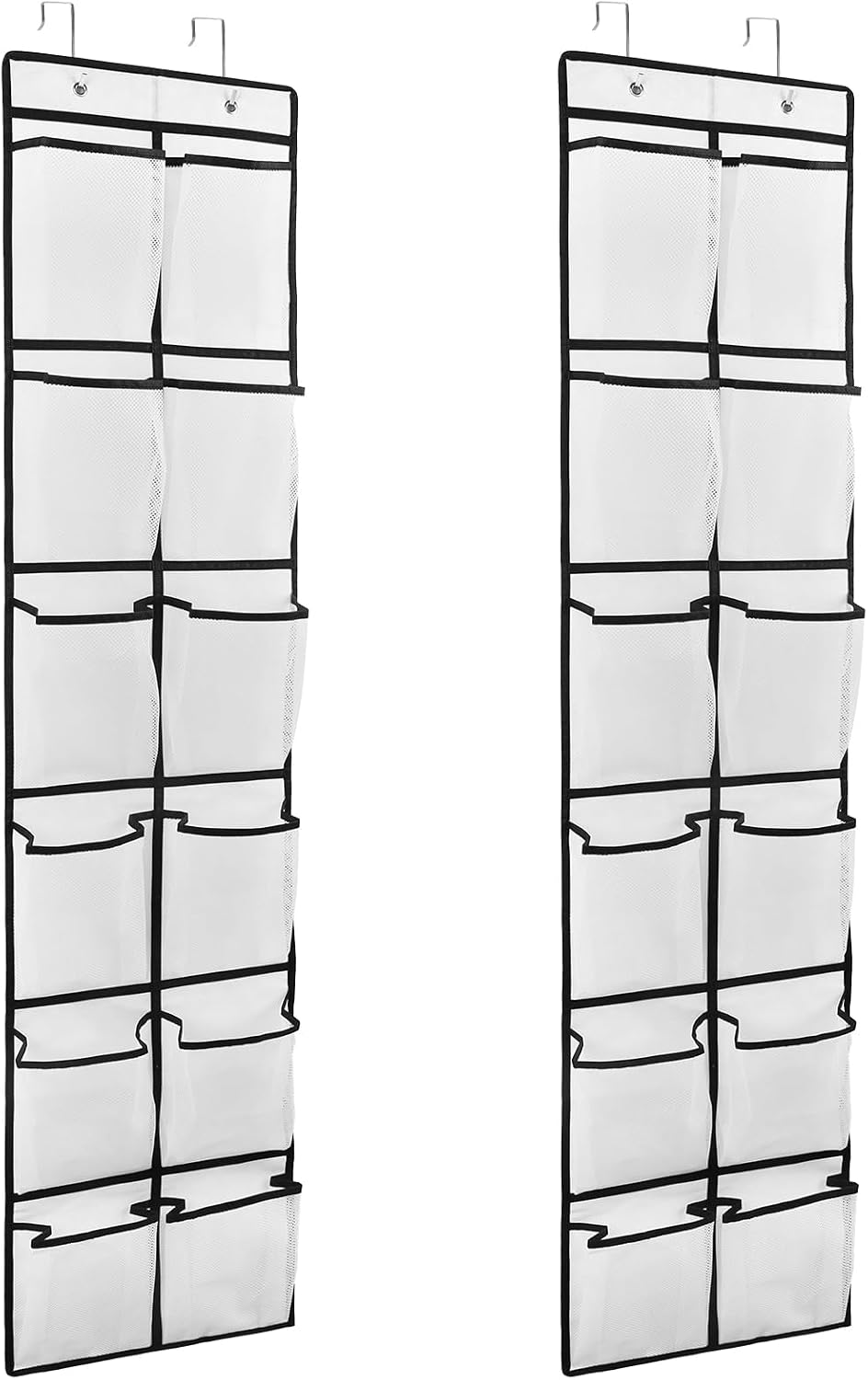 GOMAJI 2PK 12 Large Pockets Over Door Hanging Shoe Organizer