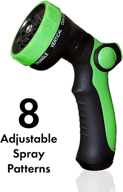 RoyalHouse Garden Hose Nozzle, 8 Adjustable Spray Patterns, High-Pressure Washer Nozzle, Heavy Duty Hose Head, Watering Lawn and Garden, Washing Cars, Bathing Dogs & Cats