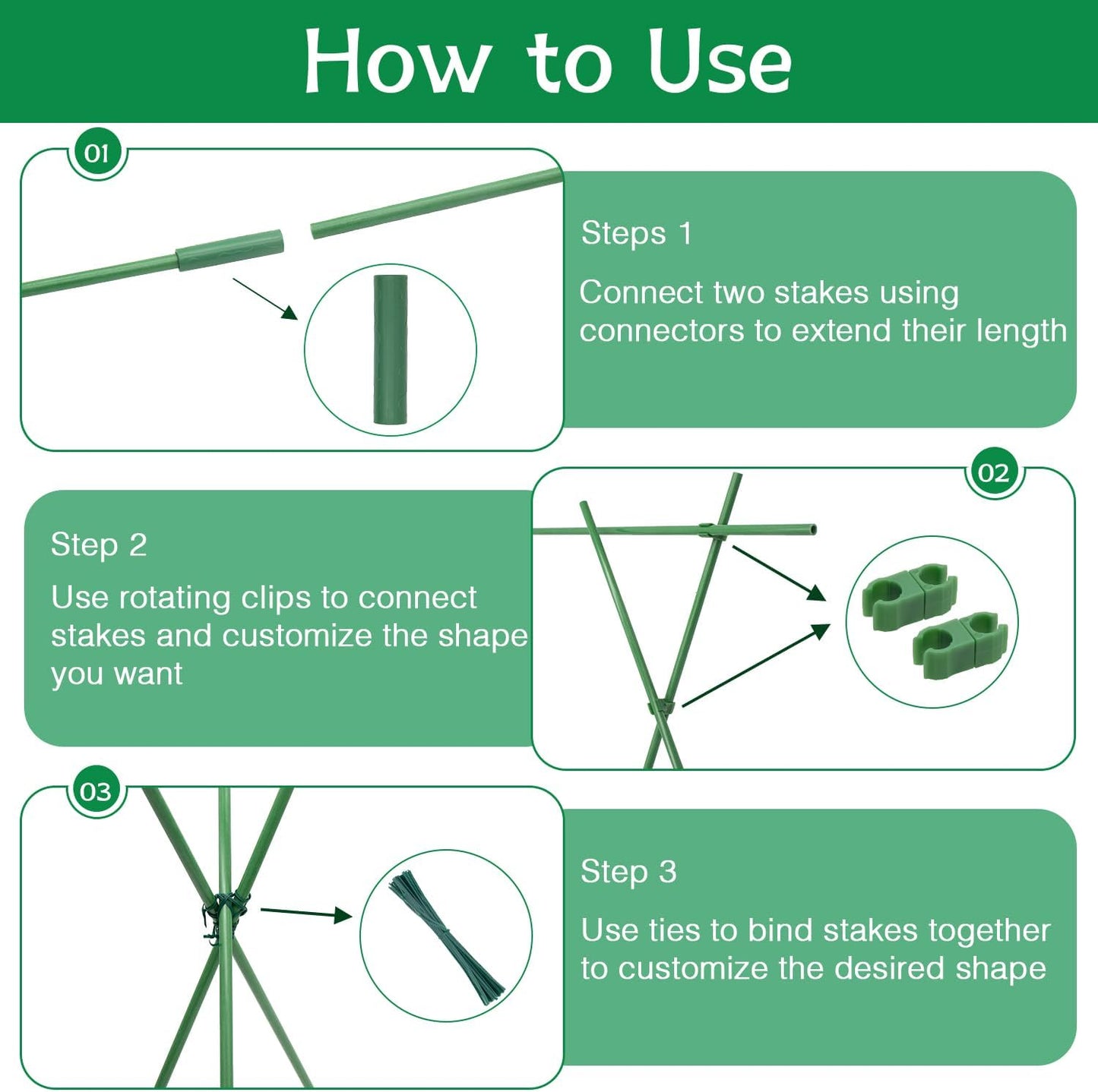 Plant Stakes,18Inch & 11Inch Plant Support Stakes,HAINANSTRY Adjustable Length Garden Stakes,Plant Stakes for Indoor and Outdoor Plants,Tomatoes/Beans/Orchid/Vegetable Stakes for Garden