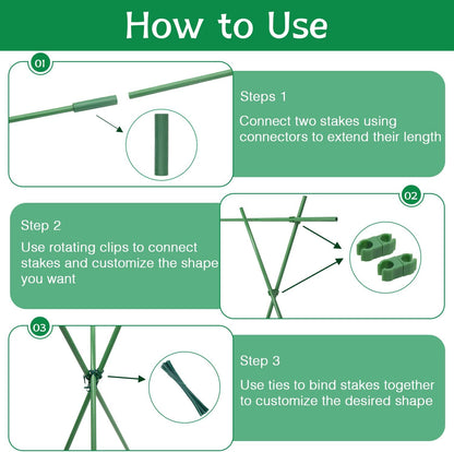 Plant Stakes,18Inch & 11Inch Plant Support Stakes,HAINANSTRY Adjustable Length Garden Stakes,Plant Stakes for Indoor and Outdoor Plants,Tomatoes/Beans/Orchid/Vegetable Stakes for Garden