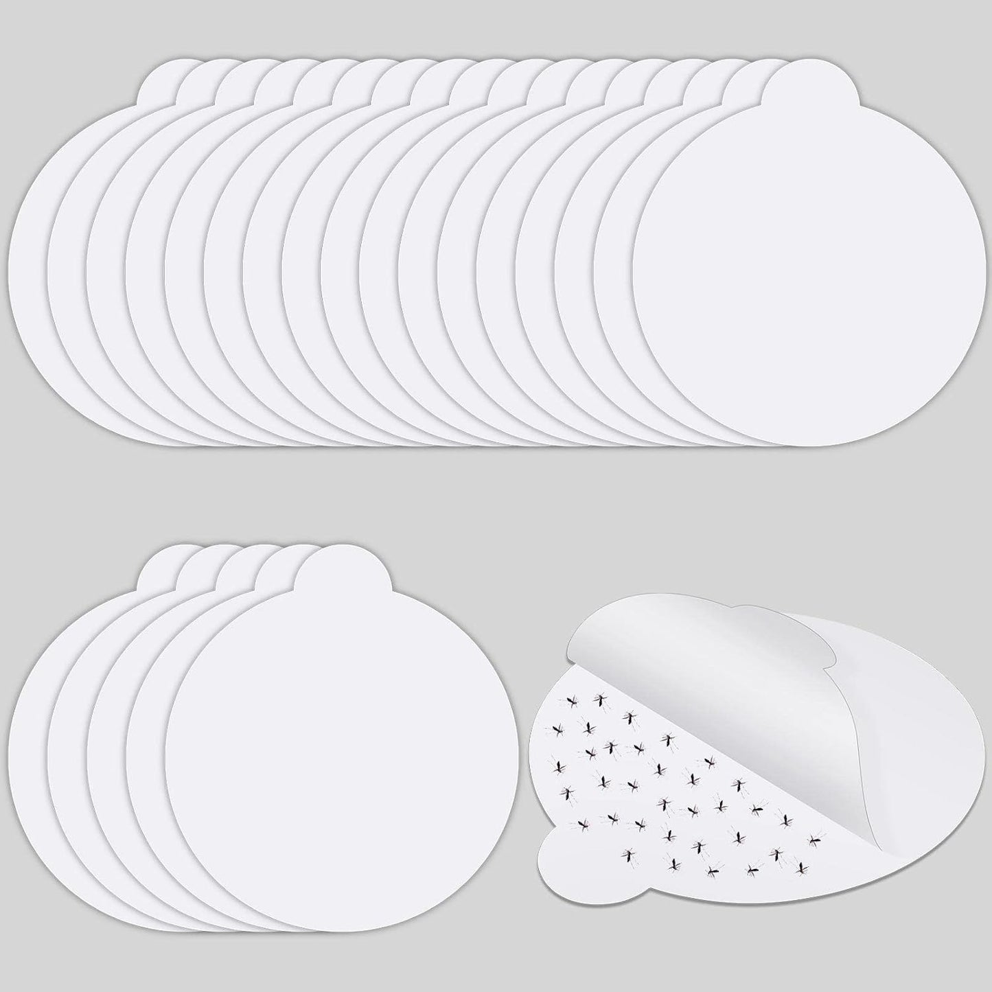 48 Pcs Round Insect Trap Refillable Glue Boards Sticky Fruit Fly Trap Mosquito Fly Killer for Mosquitoes Fruit Flies Gnats Moths Fits Most Models Indoor Outdoor Lamp (4.3 Inch)