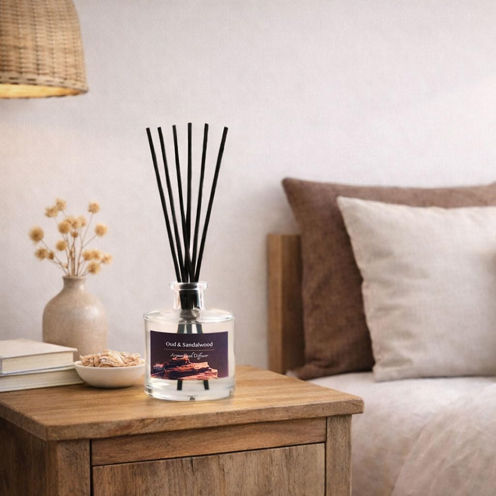 Reed Diffuser Set, Lavender & Rose 3.52 oz (100ml) Scented Diffuser with Sticks Home Fragrance Reed Diffuser for Bathroom Shelf Decor, Ideal Gift for Woman