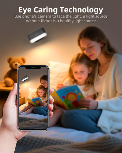 Battery Operated Wall Sconce Set of 2, Rechargeable LED Wall Mounted Light with Remote Control, Stick On Magnetic Wall Lights for Bedroom, 3 Modes Dimmable Bedside Reading Wall Lamps for Bedroom