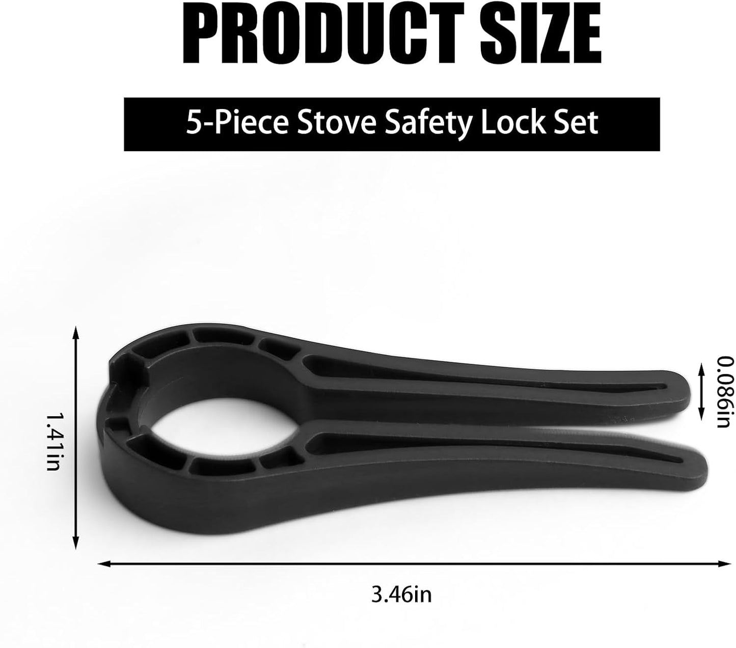 Stove Knob Safety Locks – Gas Stove Oven Knob Safety Covers –Child and Pets Proofing Locks (5 Pack) Black