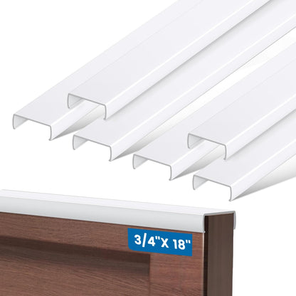 6 Pack 18" Length Cabinet Door Protector Edge Guard, 3/4" Thick Slip-On Cabinet Edge Protector, Plastic Edge Protectors for Kitchen Cabinet Trash Drawer, Clear