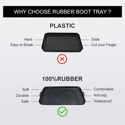 Matace 1 Pack Rubber Small Boot Tray for Entryway,Boot Mat,Shoe Tray,Shoe Mat for Indoor and Outdoor Use, 27.95"x 15.74" (Pack of 1)