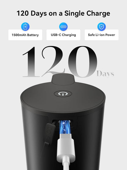 SUNLY Automatic Foaming Soap Dispenser Touchless, 0.2s Fast Sensor, USB-C Rechargeable, Smudge-Resistant Stainless Steel, Hand Soap Dispenser for Bathroom, Kitchen, Hotel, Silver