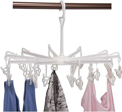 DurReus Reusable Stainless steel Drying Rack Laundry Drip Hanger 8 Clips Closet Organizer for Hanging Lingerie,Underwear,Clothes Disapers,Mitten,Socks,Hats,Bras,Skirts,Scaf