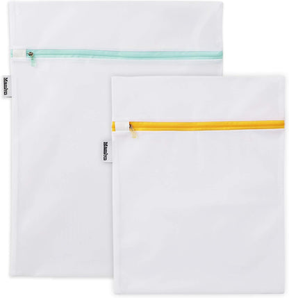 Mamlyn Mesh Laundry Bag for Delicates, Wash Bag for Underwear and Lingerie, Makeup Organizer Bag (2 Small)