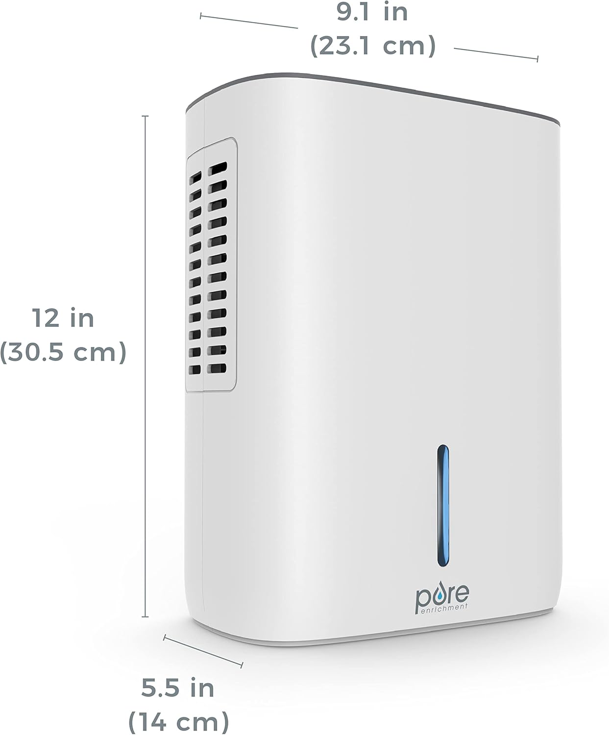 Pure Enrichment PureDry Deluxe Dehumidifier - Mid-Sized 1.5L Water Tank Eliminates 500ml/day in Excess Moisture from Closets, Bathrooms, Basements, Boats, Kitchens and Other Small to Mid-Sized Areas