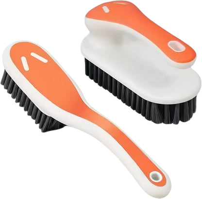 Soft Bristle Scrub Cleaning Brush Stain Remover Brush Fabric Cleaning Brush Laundry Brush Small Scrub Brush Cleaner Household Cleaning Brushes for Carpet, Clothes, Bathroom,Sneaker-2 Pack (Gray)