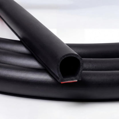 Pangda 10Ft D Shape Rubber Weather Stripping Foam Self-Adhesive EPDM Door Seal Strip for Noise Reduction Waterproof Dustproof for Cars Boats Truck RVs Windows Doors (3/4" W × 3/4" H)