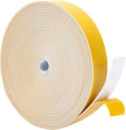 Yotache Weather Stripping Door Seal Strip White 3/8" x1/8", 50Ft Total, Foam Insulation Tape Gasket for Door Frame and Windows, 3 Rolls x 16.5Ft