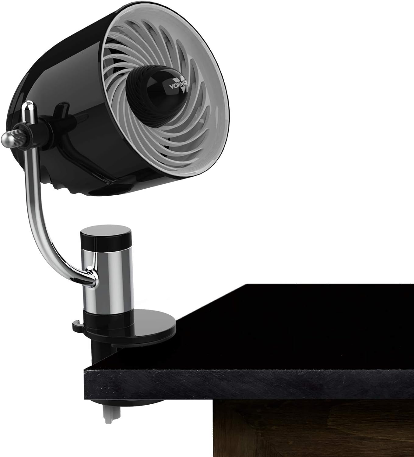 Vornado Pivot Clip Personal Air Circulator, 3-Speed, Portable Desk Fan with Multi-Surface Clip, 360-Degree Adjustable Axis, 9 in Tall, 4 in Diameter, Whisper Quiet, Ice White