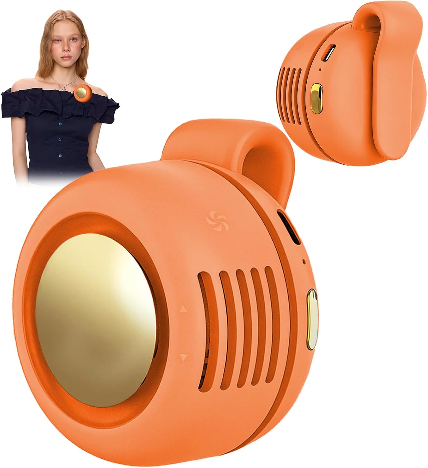 Portable Clip-On Fan, Mini USB Rechargeable 360° Rotatable Fan, Personal Fan 3-Speed Silent Mini Bladeless Fans