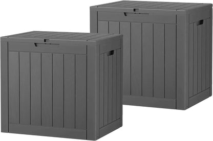 Outdoor Storage Box, 31 Gallon Resin Deck Boxes Outdoor Waterproof For Patio Furniture, Garden Tools, Pool Supplies, Lockable And UV Resistant (Rattan Gray)