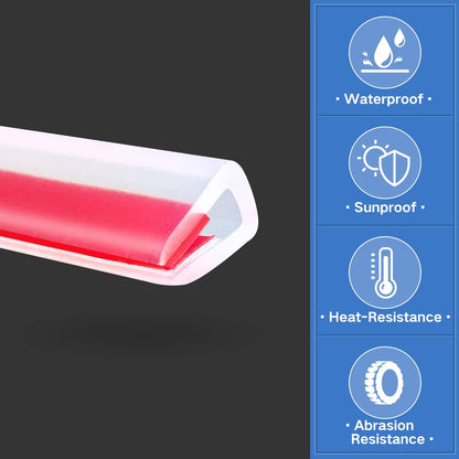 Clear Rubber Edge Trim, Self-Adhesive Silicone Edge Trim, Edge Protector for Sheet Metal, Glasses or Flexi Glasses, Silicone Rubber Material, Transparent Color, Fit 1/4"(6mm), U Channel Edge Guard