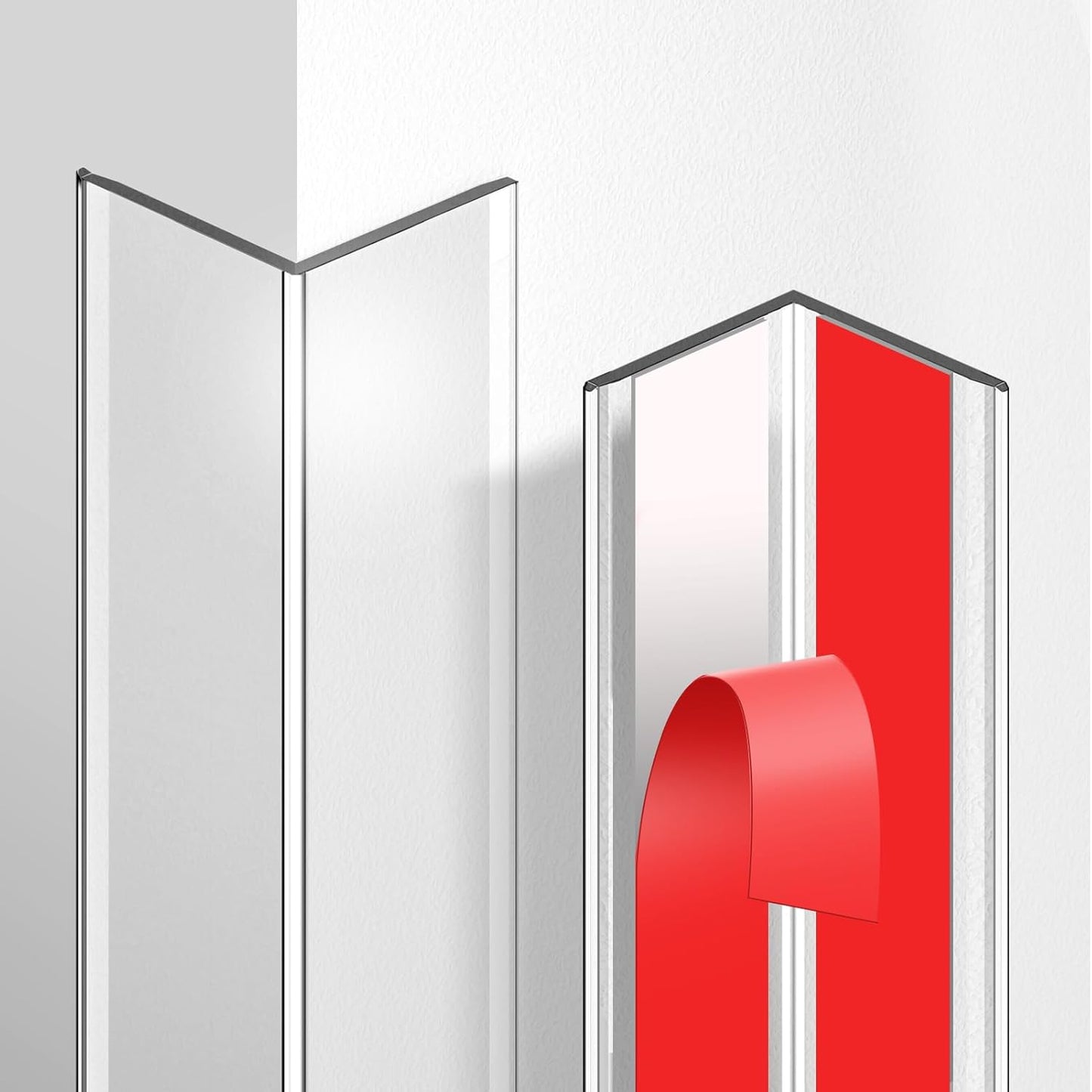Magicheap 4 Pack Wall Corner Protector, Self Adhesive Corner Protectors for Walls, Easy to Install Edge Guard Strip for Furniture Cabinet Shelf Drywall Baseboard Desk, 17.7in x 1.18in, Clear