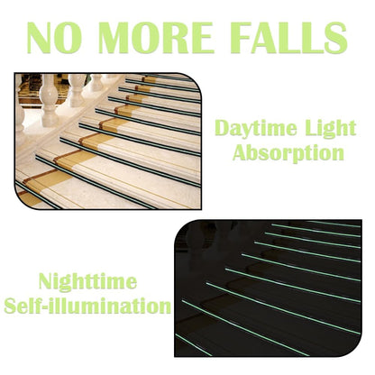 1Roll 5cmx5m Anti-Slip Traction Tape with Glow in the Dark Stripe, Waterproof Non-Skid Adhesive for Stairs, Steps, Outdoor & Indoor Use, High-Traction Safety Treads for Kids & Seniors (Black)