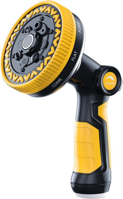 Rosy Earth Garden Hose Nozzle, 3.6" Ultra-Wide Metal Hose Sprayer, Orange