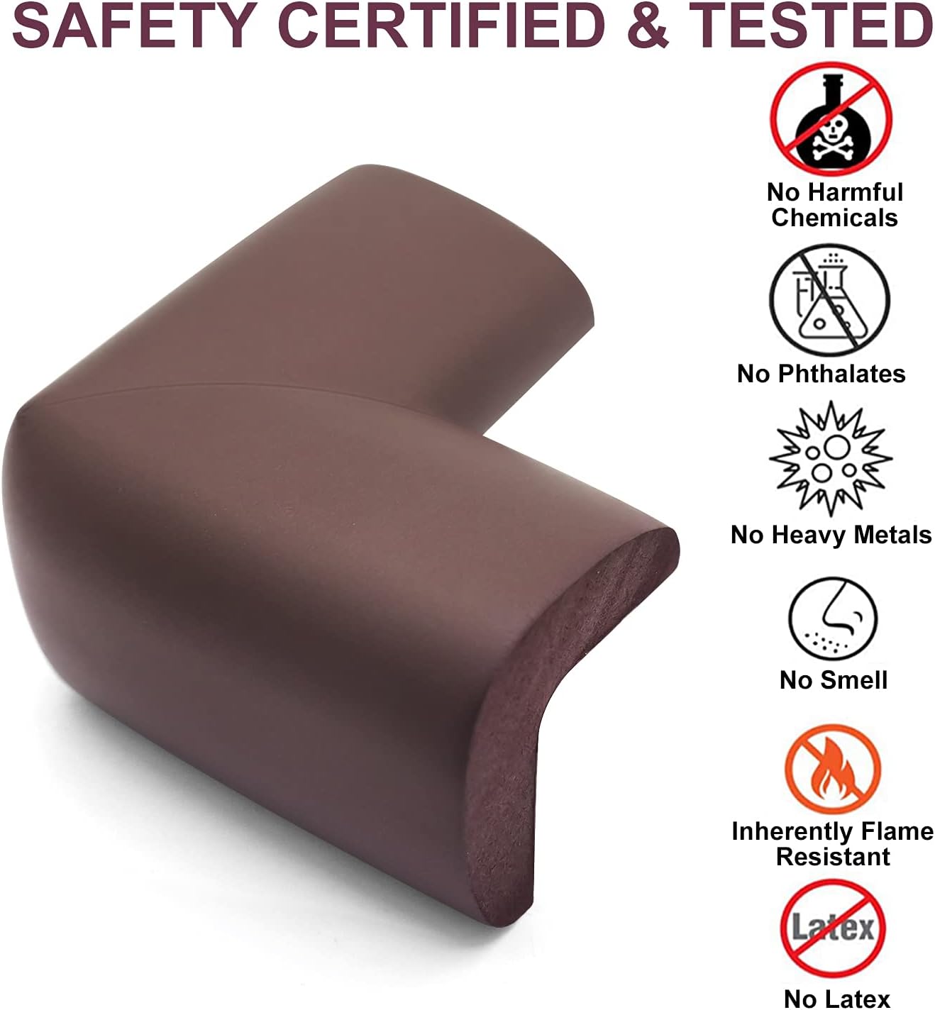 Baby Proofing Edge Corner Protectors, 20.5FT Furniture Table Bumper Guards | Soft thick rubber foam bumper, 18.1ft edge strips + 8 corner guards, 3M pre-taped for table, cabinet & wall sharp corners