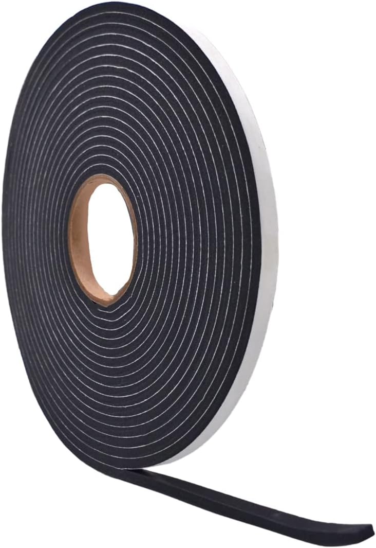 WOD Insulation Foam Tape Self Adhesive - 1/16 Thick x 3/16 Width - 150 feet - Made in USA Weather Stripping, HVAC, Sealing Doors, Windows, Pipes, Cooling, Sound Proof, and Air Conditioning.