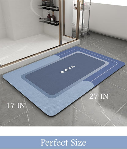 MontVoo-Bath Mat-Bathroom Mat Rug Non Slip Super Absorbent Stain Resistant Quick Dry Thin Bath Rug-Bath Mats for Bathroom Floor Bathtub Vanity-Bathmat Bath Rug Easy Care-17"x27" Grey