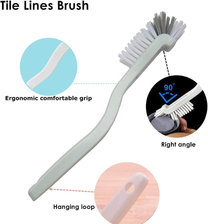 4 Piece Cleaner Brush to Deep Clean Tile Lines,Dearjana Small Scrub Brushs Corner Brush with Stiff Bristles for Detail Sink,Bottle,Household Pot Pan,Coffee Makers,Bathroom,Shower Cleaning,White