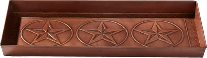HF by LT Birch Forest Pattern Metal Boot Storage Tray, 30 x 13 inches, Antique Copper Finish