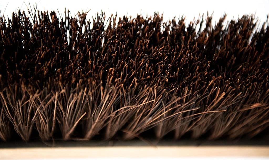 Push Broom Indoor and Outdoor Floor Sweep Use, 18 Inch, Heavy Duty Hardwood Block, Palmyra Bristles Scrub Brush, Cleaning Broom for Patio Garage, Deck, Or Home Use