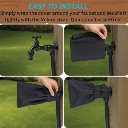 4 Packs Garden Faucet Cover Outdoor Thicken 8"H x 6"W Waterproof for Winter Freeze Protection, Reusable Faucet Constructed of 3 Layers Insulated Cover, Outside Garden Faucet Socks.