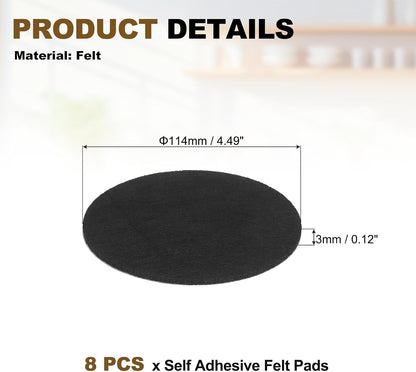 uxcell 32Pcs Non Slip Furniture Pads, 3" Round Self Adhesive Felt Bumpers Noise Reducing Furniture Feet Floor Protector for Chairs Tables Furniture Legs (White 0.2" Thick) - Colors B