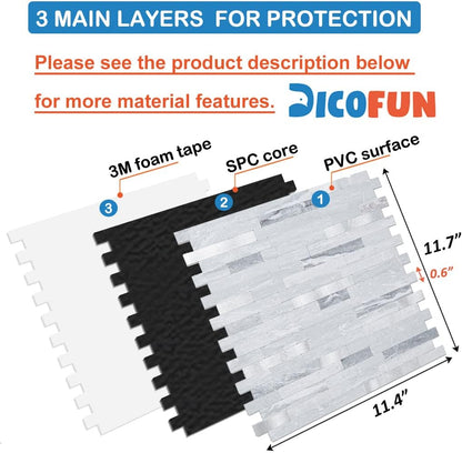 DICOFUN 10-Sheet Peel and Stick Backsplash Wall Tile, PVC Kitchen Backsplash Peel and Stick in Sandstone, 9.4 sq.ft