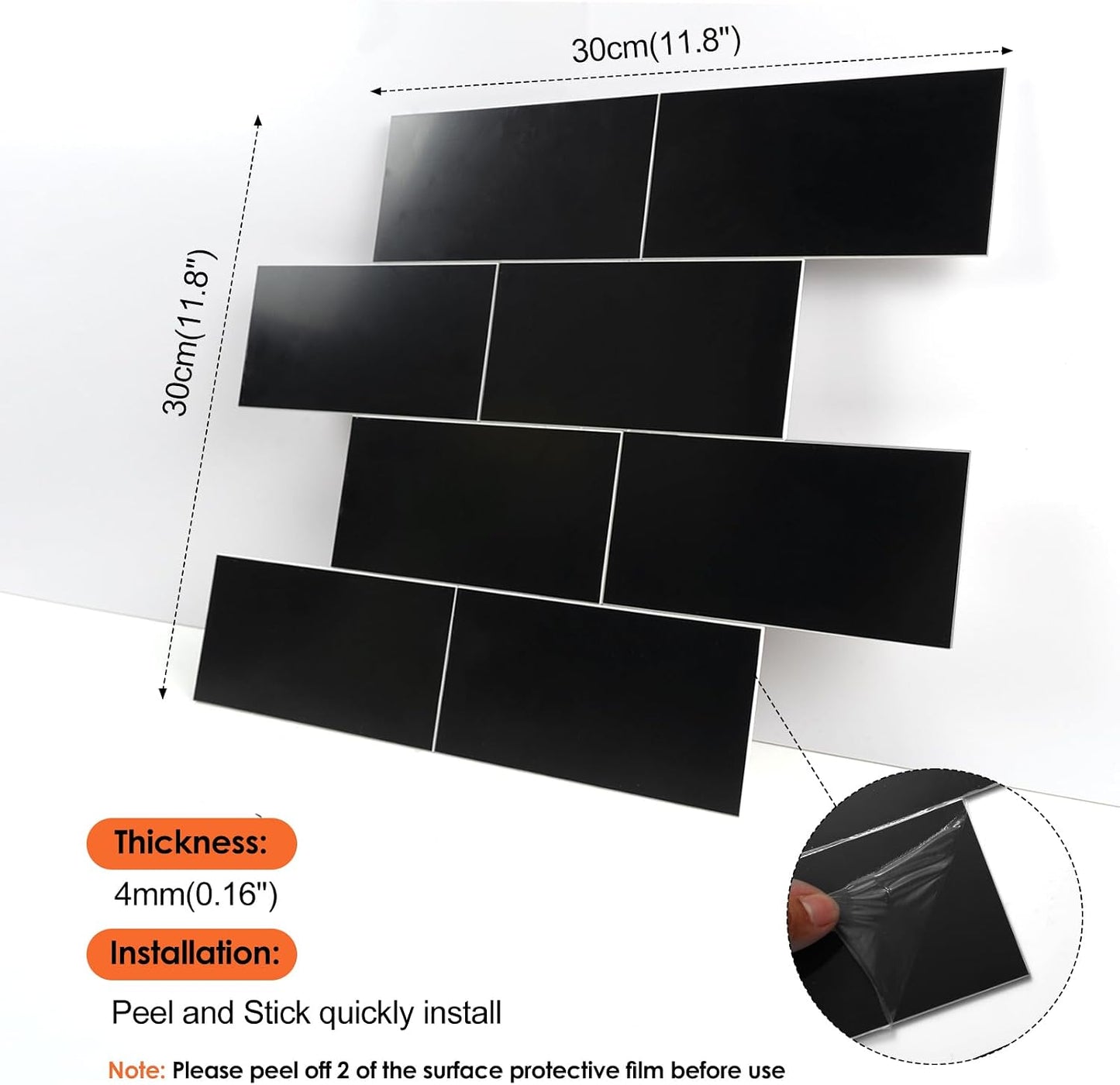 10- Sheet Polished White Peel and Stick Backsplash, 12’’Luxury PVC Ceramic Look Self Stick Subway Tiles, Waterproof Peel and Stick Wall Tiles for Kitchen and Bathrrom