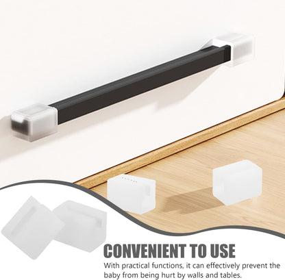 6 Pcs Child Proof Corner Guards, Transparent Silicone 0.98x0.71x0.71 Inch Corner Covers Baby Safety, F Shape Drawer Handle Covers Furniture Edge Protector Table Desk Fireplace