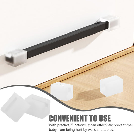 6 Pcs Child Proof Corner Guards, Transparent Silicone 0.98x0.71x0.71 Inch Corner Covers Baby Safety, F Shape Drawer Handle Covers Furniture Edge Protector Table Desk Fireplace
