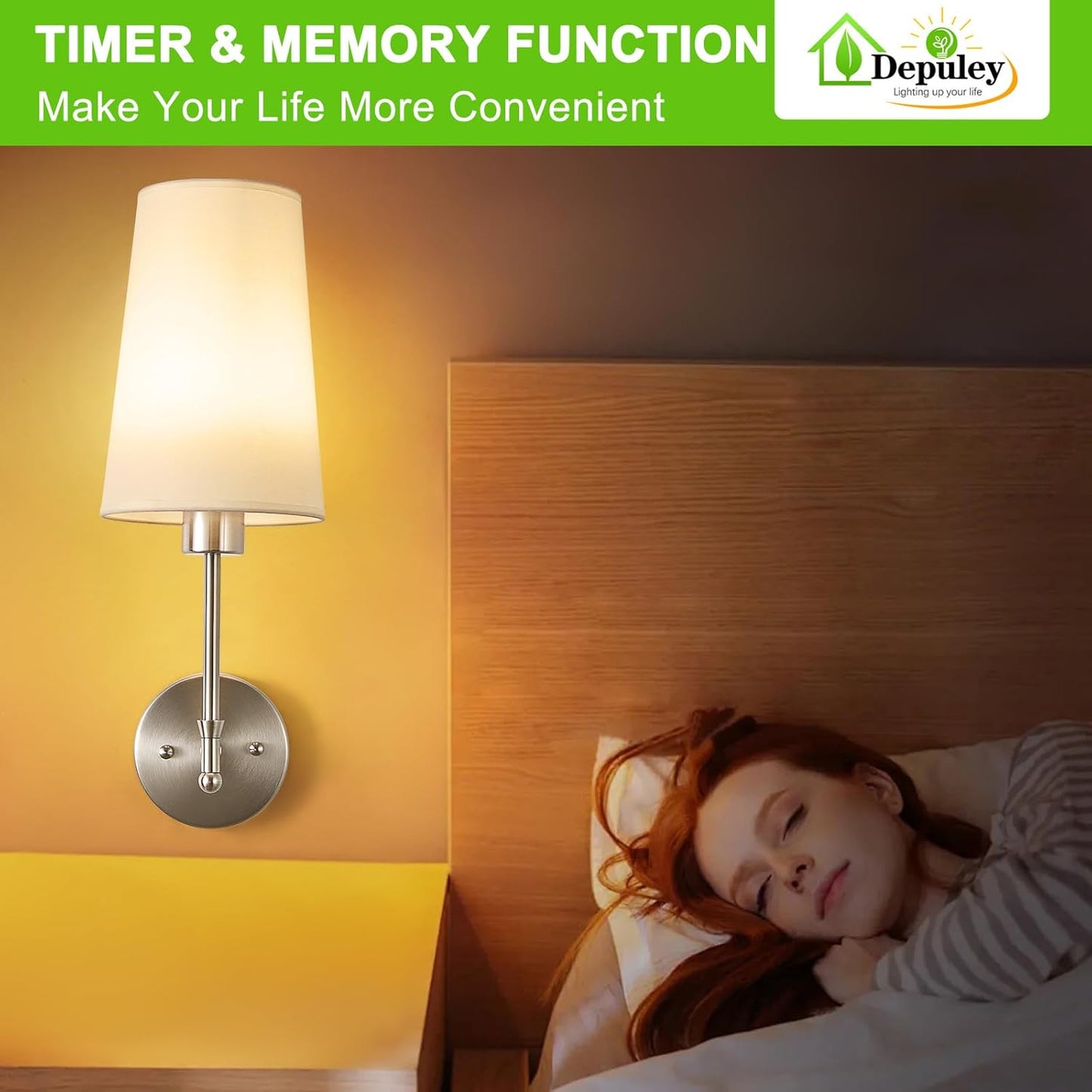 Depuley Battery Operated Wall Sconce: Set of 2 Wireless Wall Lights with 10000mAh Dimmable Bulbs and Remote for Bedroom - Rechargeable 15 Colors Gold Wall Lamp for Living Room Hallway