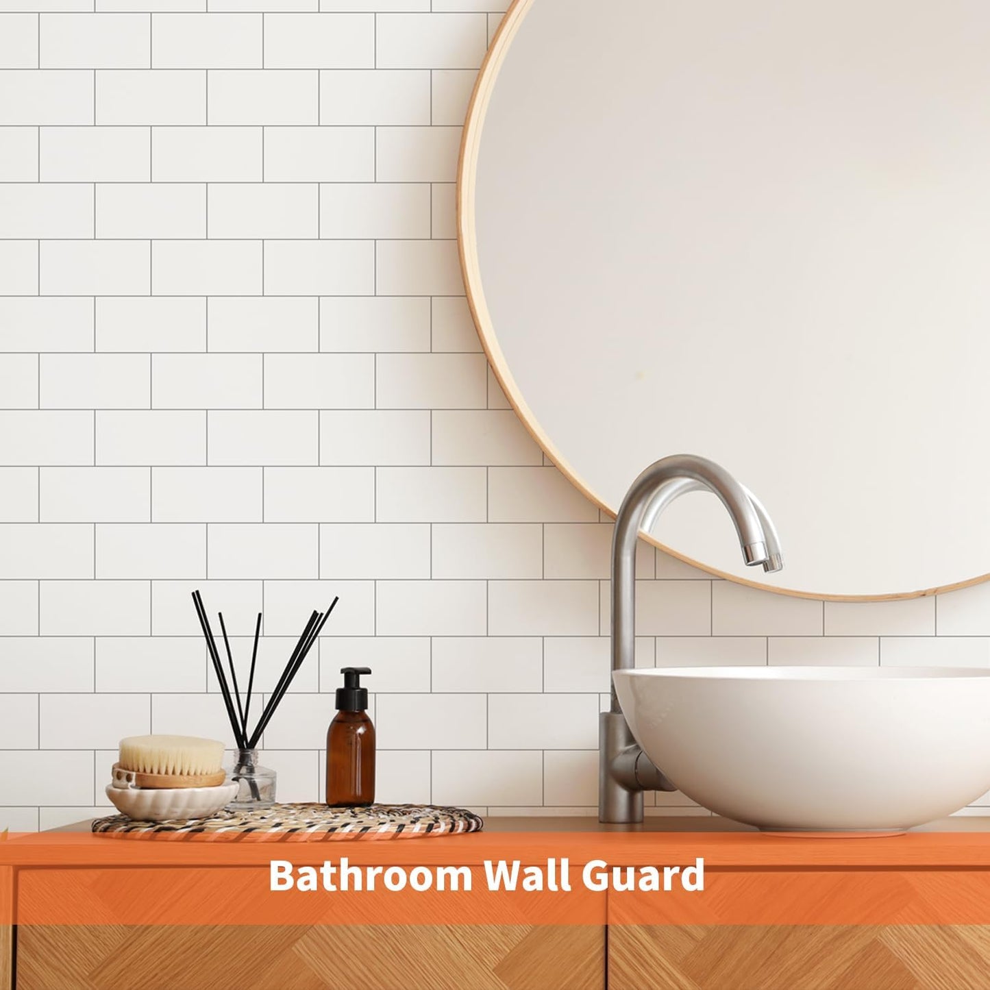 10- Sheet Polished White Peel and Stick Backsplash, 12’’Luxury PVC Ceramic Look Self Stick Subway Tiles, Waterproof Peel and Stick Wall Tiles for Kitchen and Bathrrom