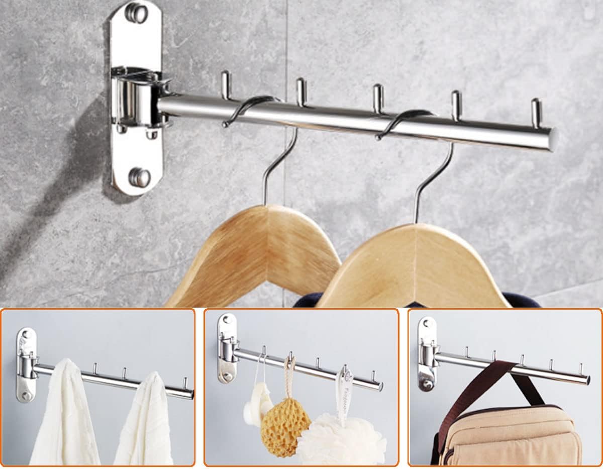 Foldable Wall Mounted Clothes Hanger Racks, Clothes Drying Rack Hooks 2Pack