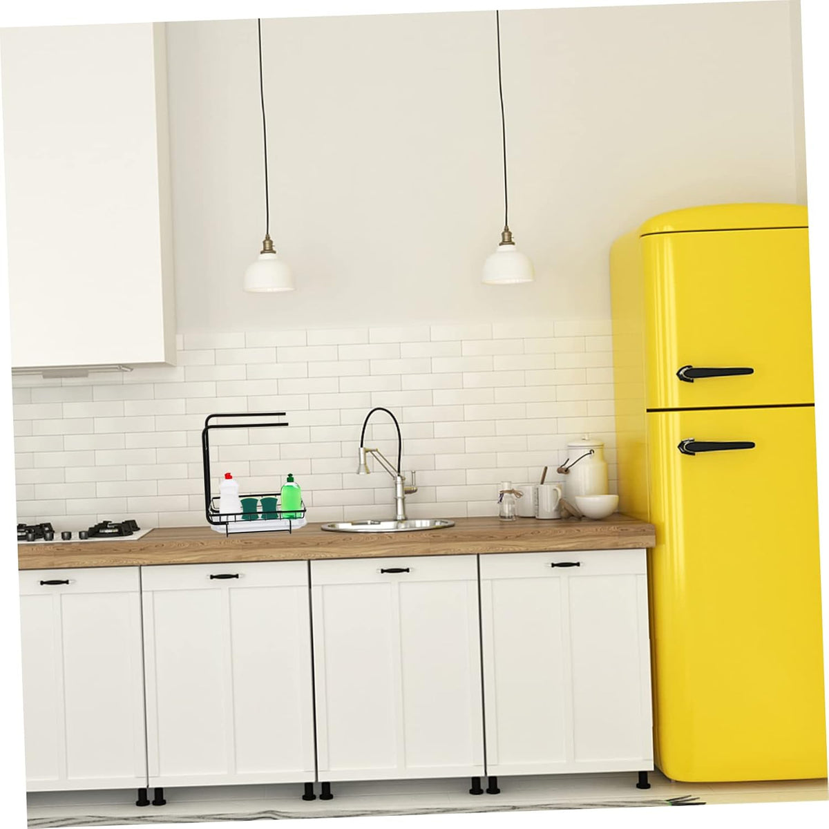 PRETYZOOM 1pc Kitchen Dual-Purpose Storage Rack Dishcloth Sponge Draining Rack Modern Design for Sponges Cleaning Soaps Wall-Mounted Kitchen Organizer