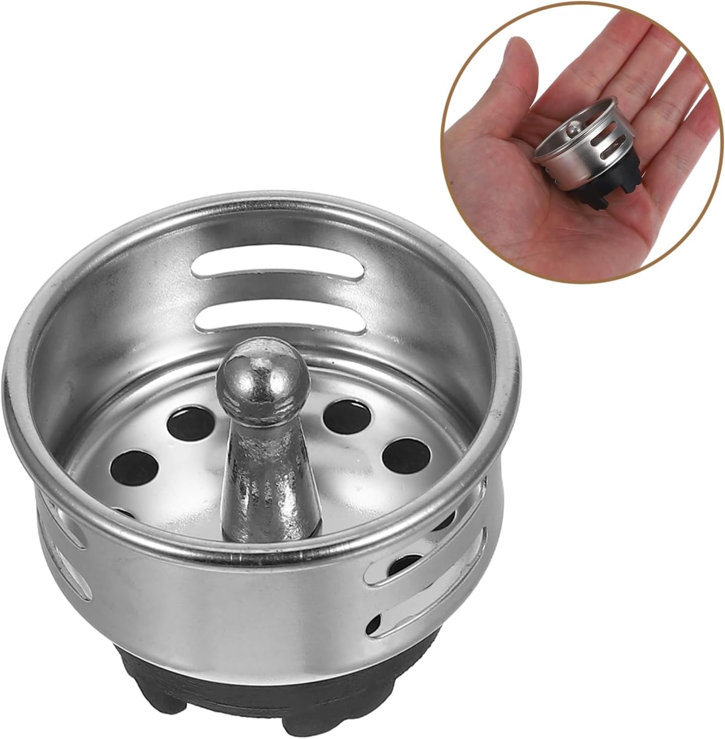 Artibetter 2Pcs Stainless Steel Kitchen Sink Strainer Basket Fit Drain Filter for Bar Prep Sinks Efficient Debris Interception Durable Wear Resistant Design